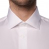 Chemise ajustée blanche petit col italien