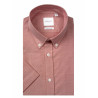 Chemise manches courtes coupe droite oxford ROUGE