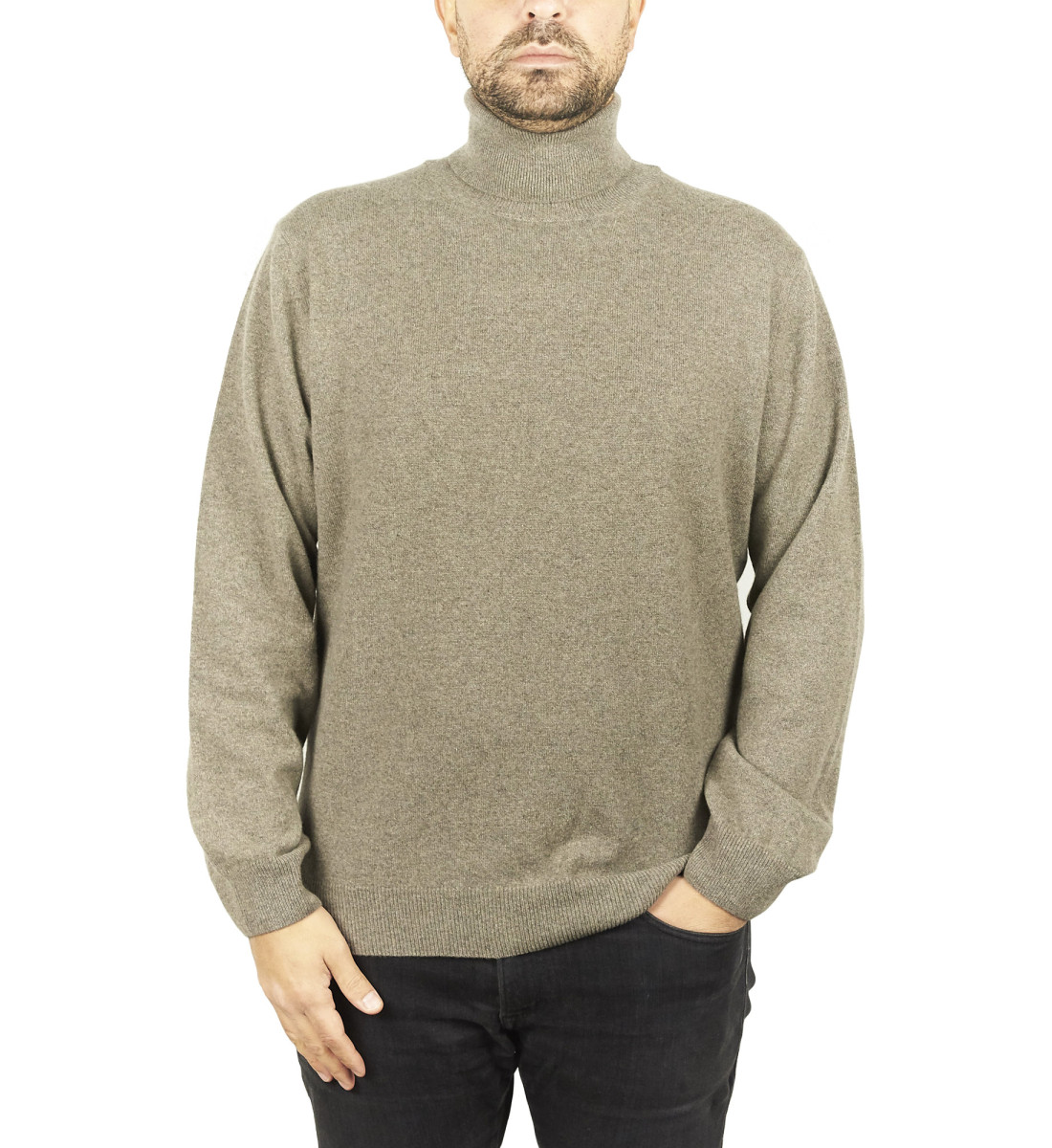 Pull col roulé 100% cachemire TAUPE