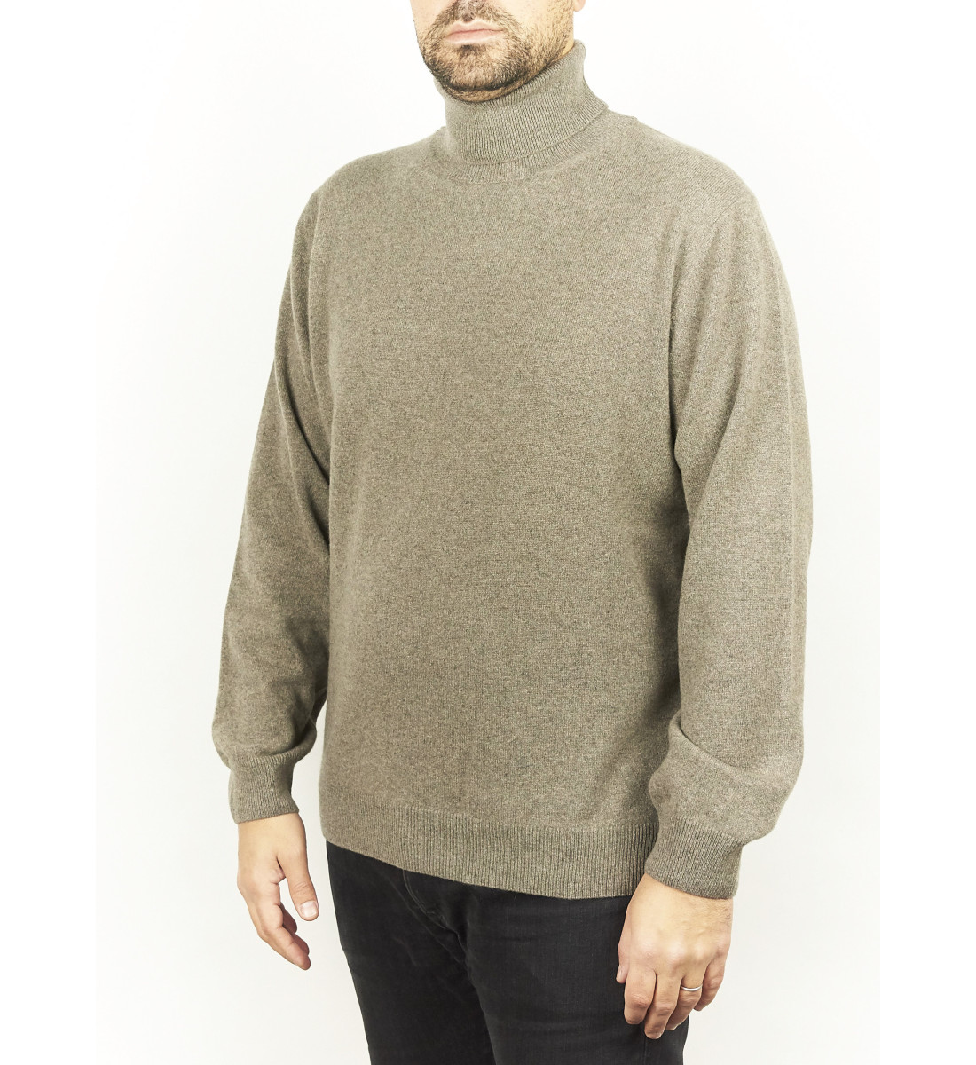 Pull col roulé 100% cachemire TAUPE
