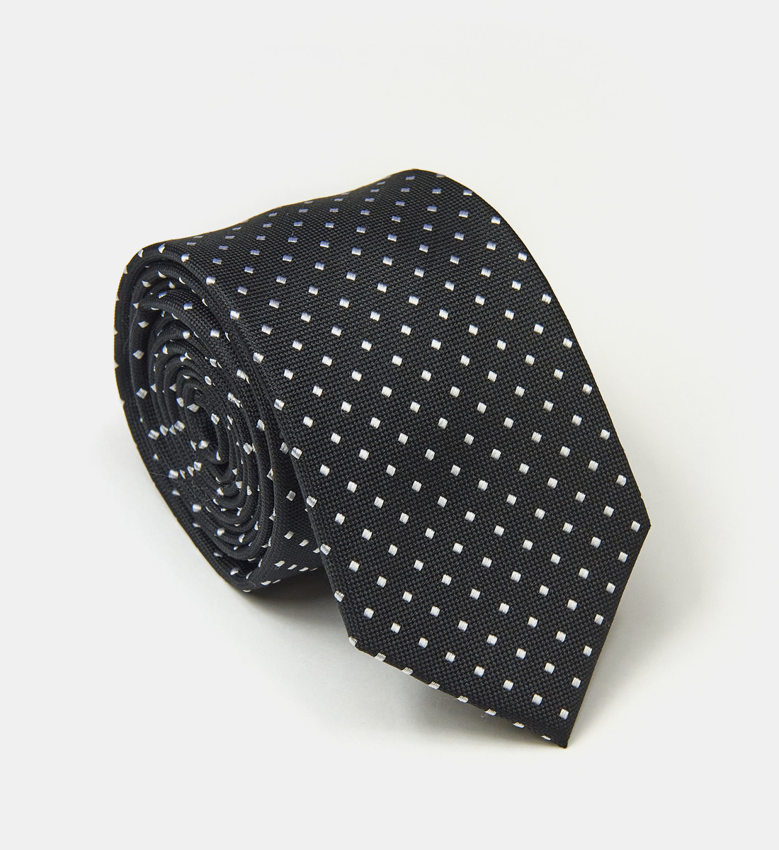 Cravate noire à motifs en soie