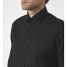 Chemise Dario noire en voile de coton coupe droite