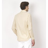 Chemise Dario beige en voile de coton coupe droite