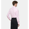 Chemise à rayures bâtons rose coupe cintrée